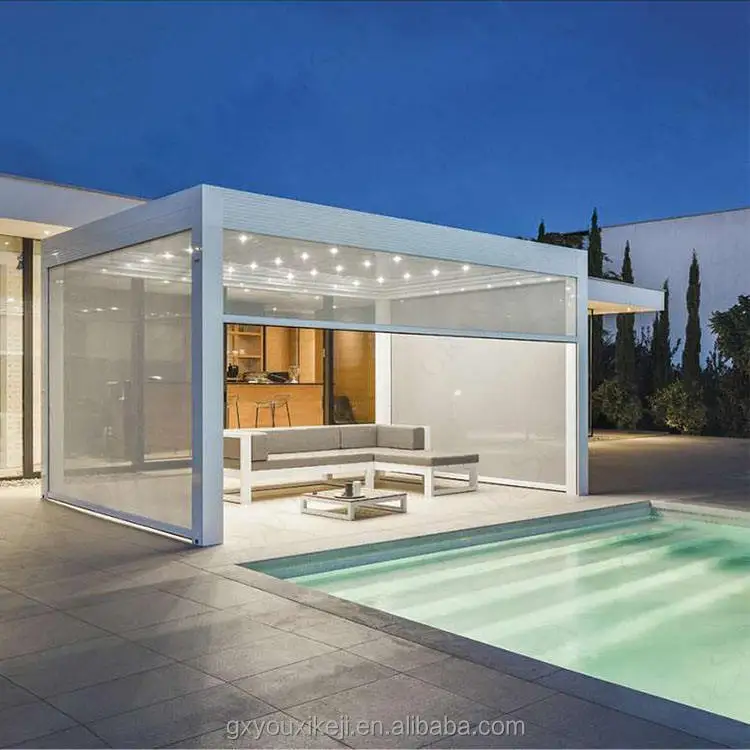 

Motorized Louvered Waterproof Adjustable Louver Roof Garden Pergola