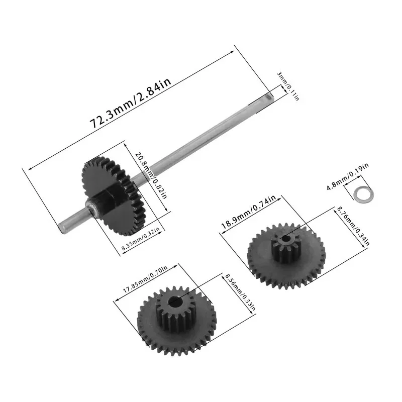 A30F-Gear Cooling Fins Metal Gearbox Remote Control Car Upgrade Kit For FY004 FY003  FY001 Gear Oil Set