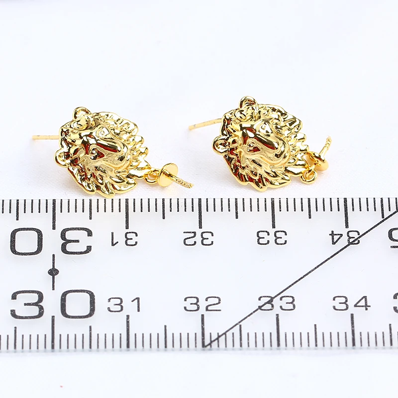 

1 пара позолоченных медных серег-гвоздиков E253 с жемчугом и серебряной иглой S925, фурнитура для изготовления ювелирных изделий, аксессуары для DIY-украшений