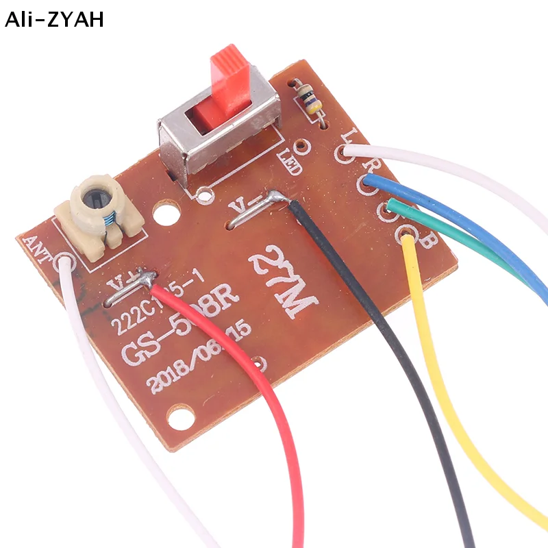 【ZAy】4CH RC Remote Control 27MHz Circuit PCB Transmitter and Receiver Board with Antenna Radio System for Car Toy