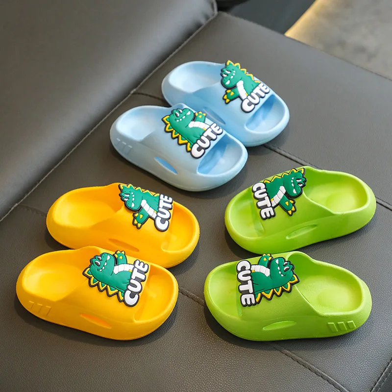 

Summer Children's Slippers Cute Crocodile Style Breathable Non-slip Soft Solid Color Slippers Home Bathroom Slippers Shoes Kids