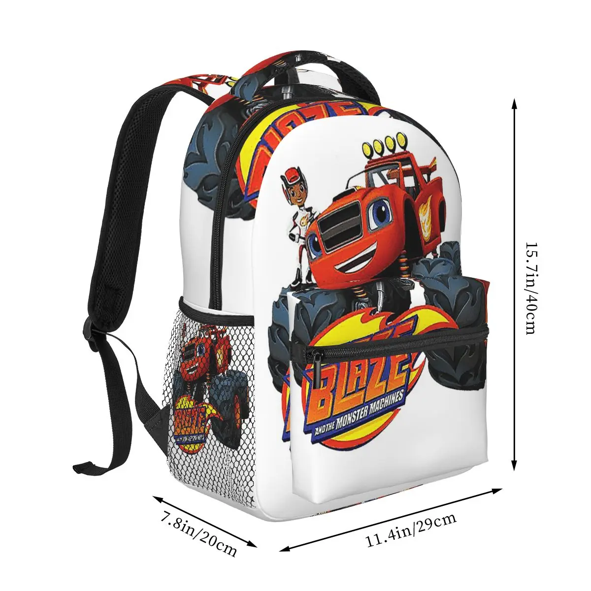 Blaze And The Monster Machines 1 Student Backpack School Bag Hiking Travel Daypack for Men Women Fashion Bookbag Shoulder Bags