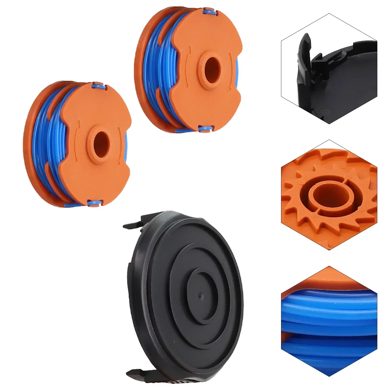 2szt Szpule 1szt Szpula Cap Cover Spool Line Dla Ozito LTR-529U Dla Worx WG119E Podkaszarka żyłkowa Kosiarka ogrodowa Zestaw wymienny