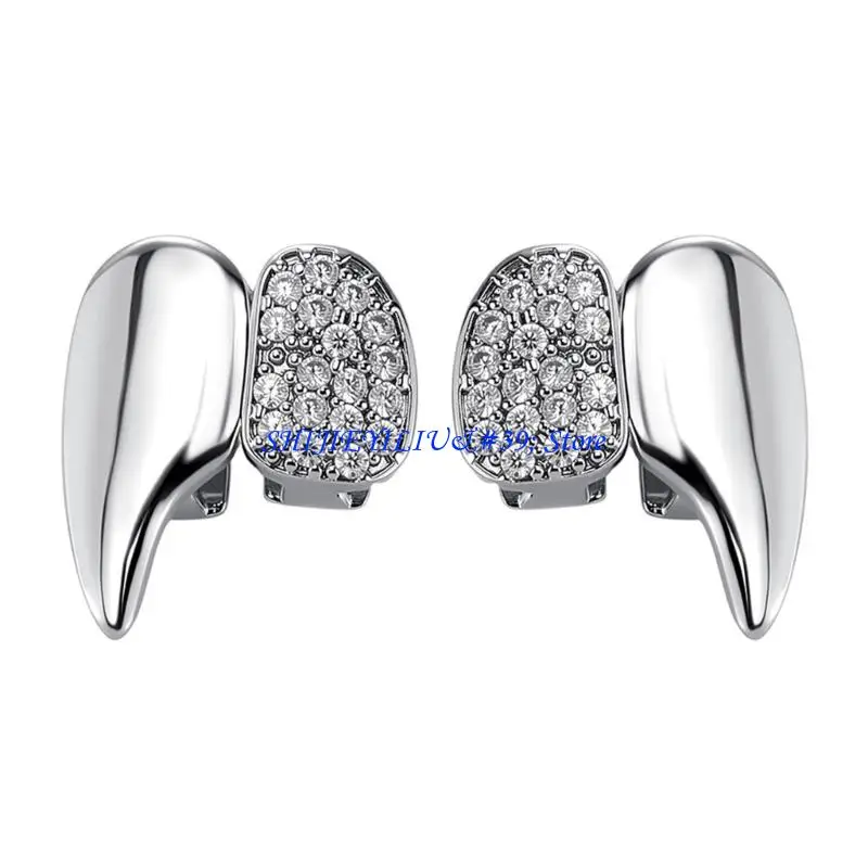 E21F Stylish Alloy Vampires Teeth Grillzs Perfect For Halloween Cosplay And Themed Parties Fashionable Accessories