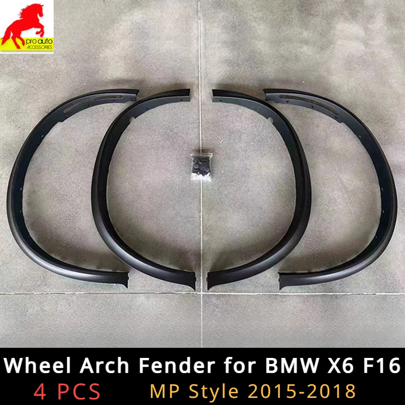 

4 PCS Car Wide Wheel Arch Fender Flares Cover Trim Mudguard Protective Lip Anti-Scratch Strips for BMW X6 F16 MP Style 2015-2018