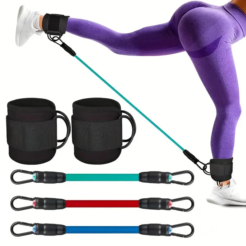 

Correas deportivas de Fitness con anillo en D, puños de soporte ajustables para tobillo, polea de entrenamiento de gimnasio con