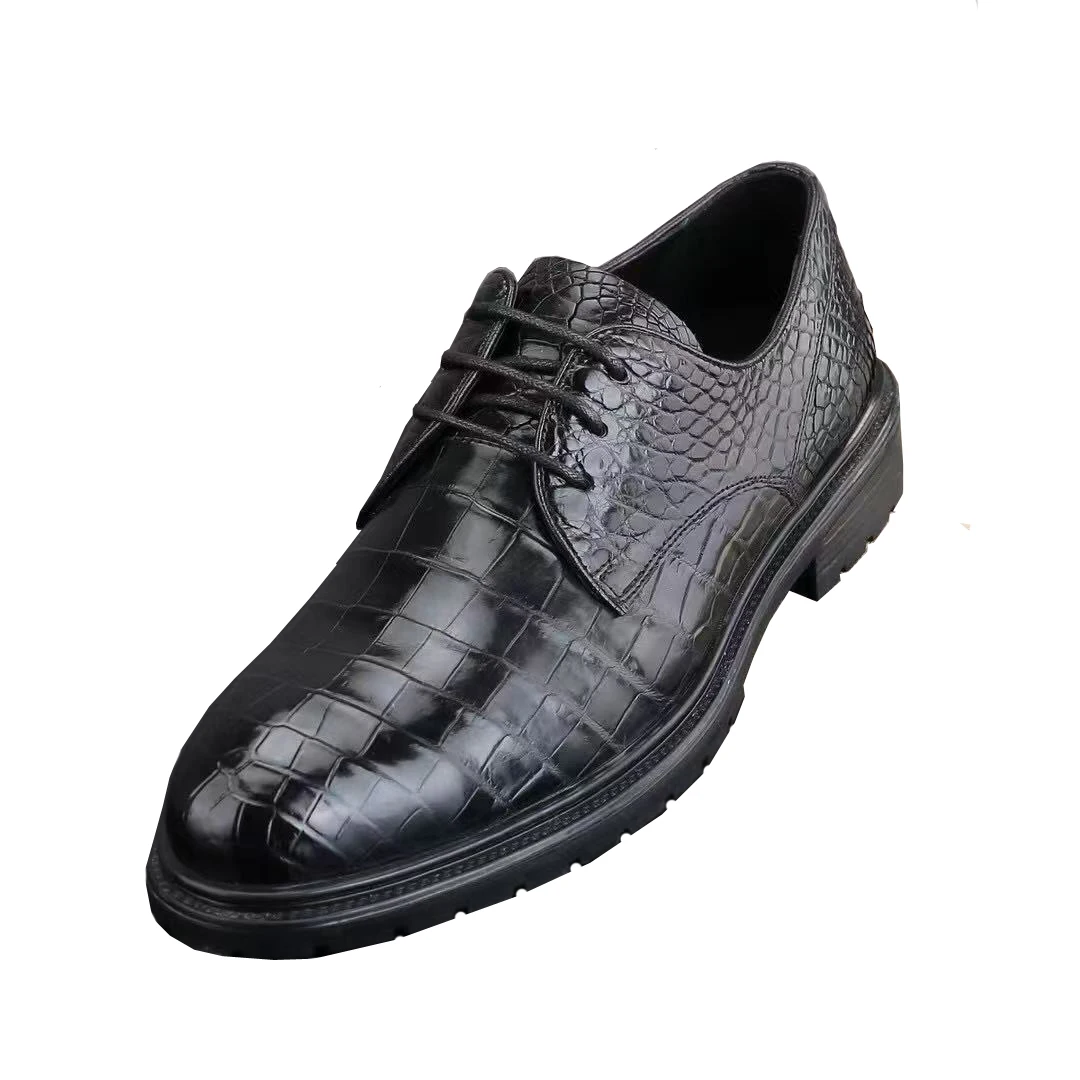 

yingshang new men dress shoes male crocodile shoes rubber sole black office business leisure wedding for men Banquet shoes