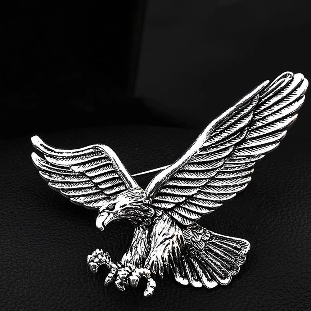 

4Pcs Vintage Eagle Brooch Alloy Pin for Men Clothes Hat Lapel Fashionable Unique Symbol Strength Retro Style Metal Brooch Shawl