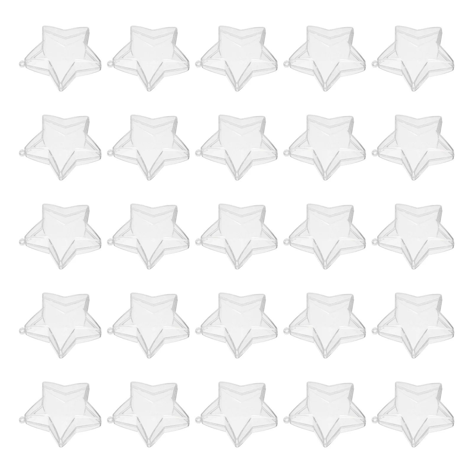 

25Pcs Hanging Star Candy Box Clear Reusable Bauble for Christmas Tree Decor Holiday Party Favors Gift Packaging
