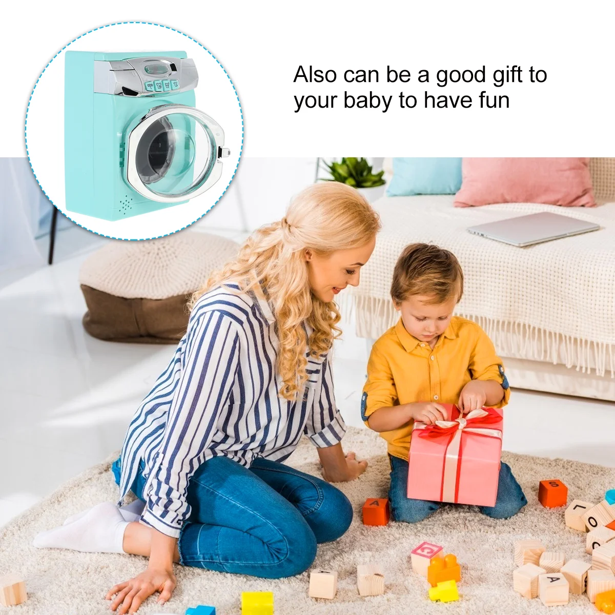 Realistic Pretend Play Appliance Children Artificial Washer Toy Washing Machine Baby Plastic Puzzle Toys