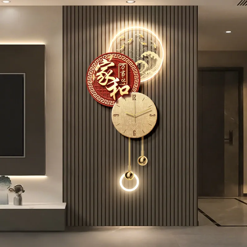 

Chinese Style Luxury Wall Clocks Modern Creative Design Simple Wall Watch Round Vintage Orologio Da Parete Ornaments Home Decor