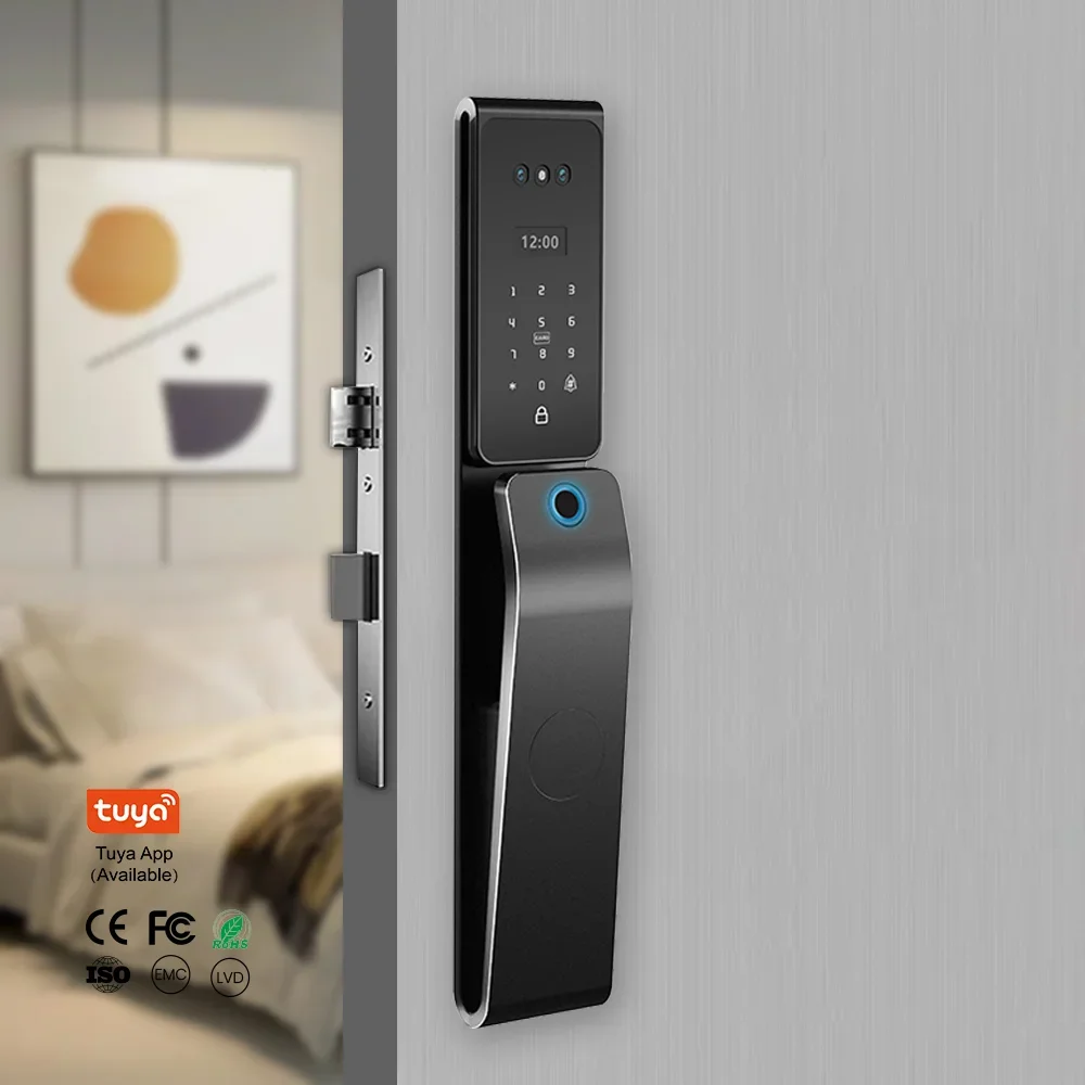 

Factory 3d Face Recognition Smart Door Lock With Camera Cerradura Wifi Biometric Fingerprint Security Fully Automatic Smart Lock