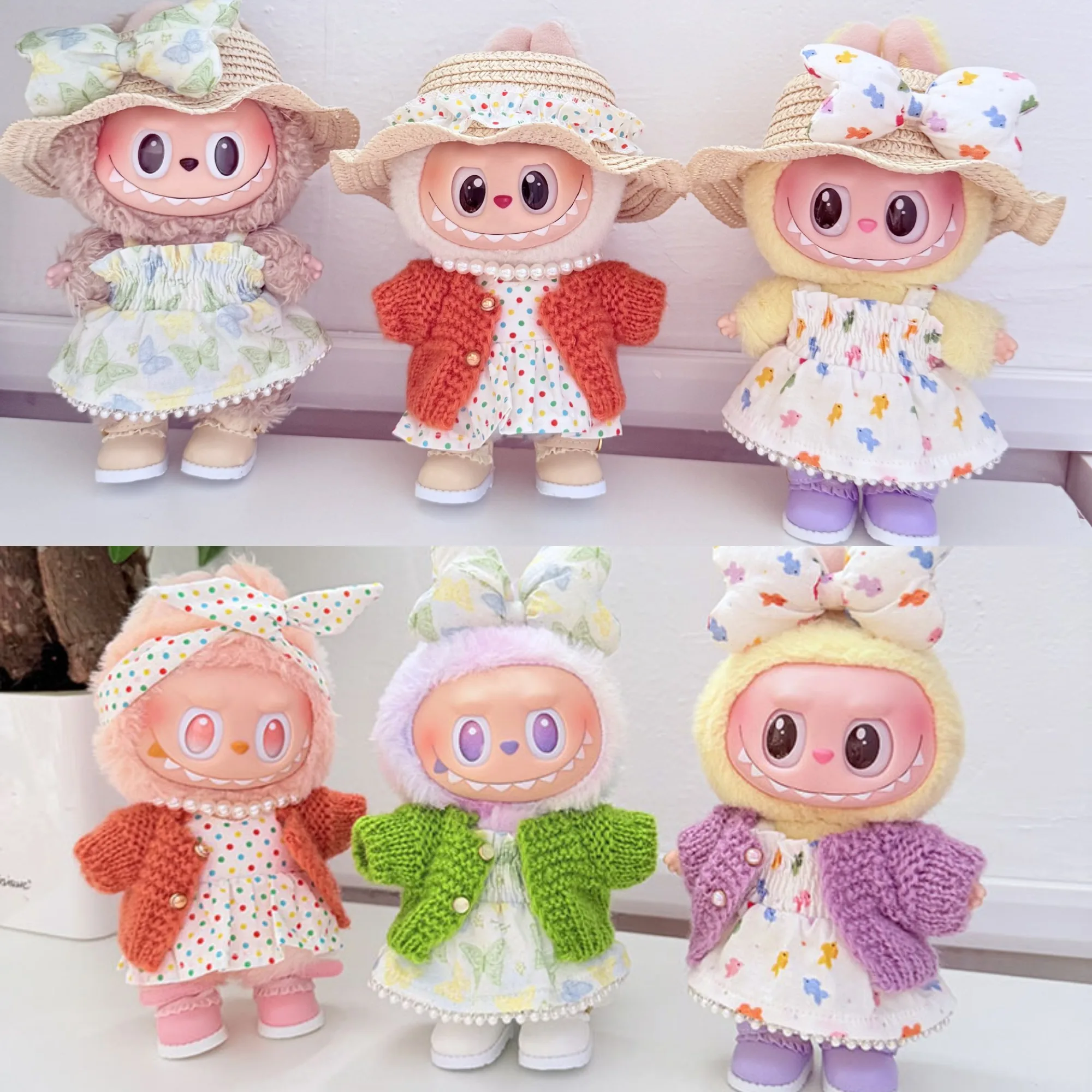 

1st/2nd/3rd Gen Labubu Keychains Doll Outfits Colorful Dress Cute Clothes for Labubu Plush Doll Accessories
