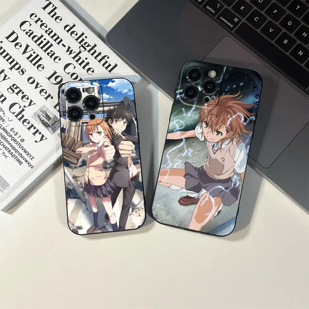 Misaka Mikoto Anime Phone Case FOR IPhone 14 13 11 12 Pro 8 7 Plus X 13 Pro MAX XR XS MINI SE 2020 Black Covers