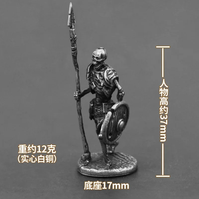Figurines d'action de guerrier squelette morts-vivants, épée de la légion médiévale ancienne, modèle d'armure en métal et cuivre, jouet d'ornement Miniature