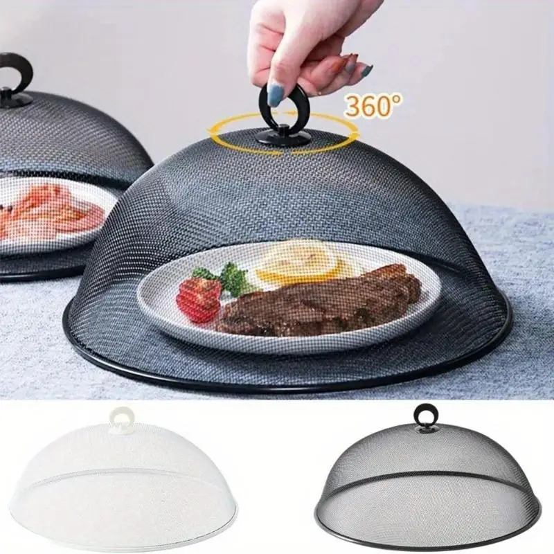 Protective Food Cover Dust Cover Mesh Anti Flying Dish Cover Round Shape Household Cake Bread Plate for Outdoors Parties BBQs