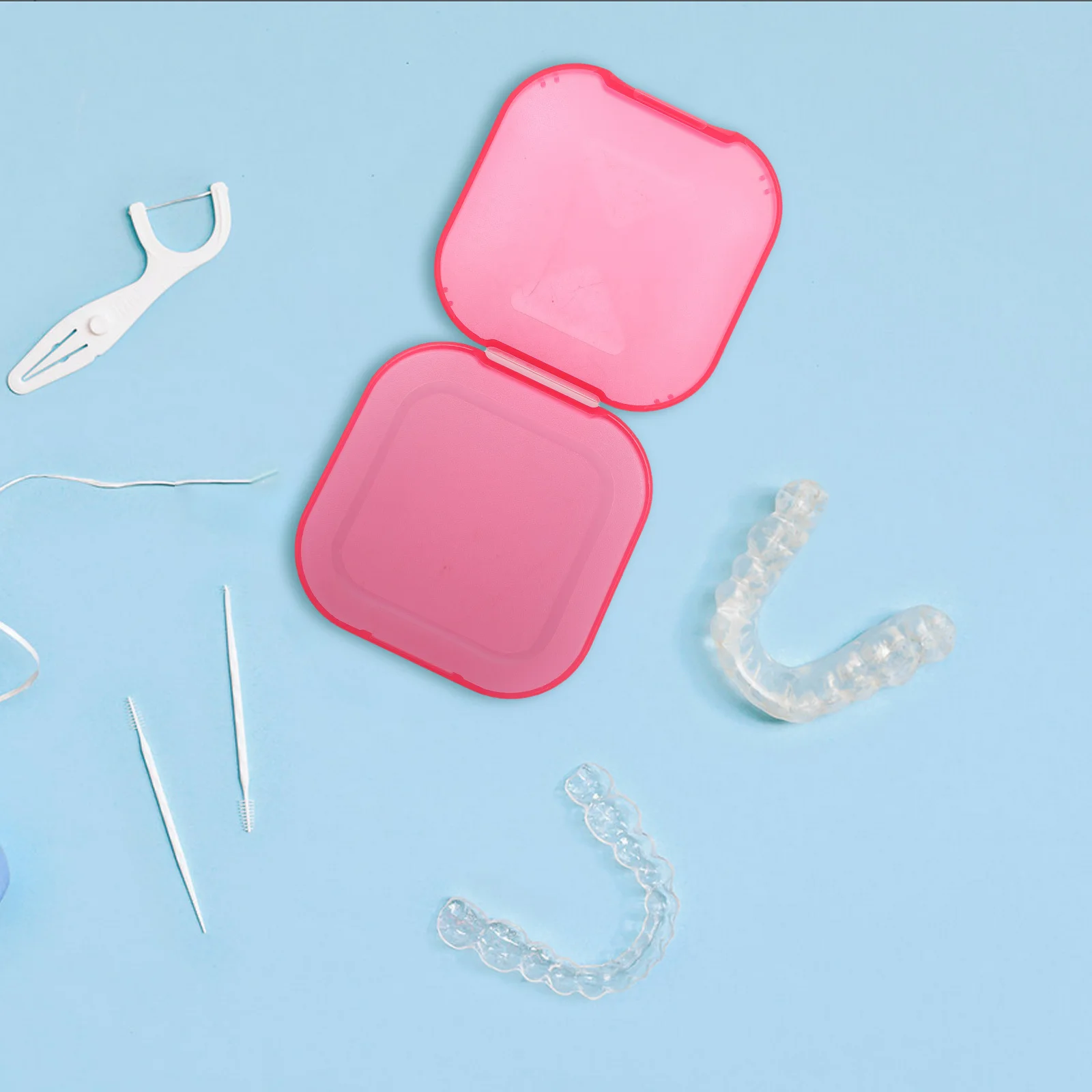 

7Pcs Slim Portable Denture Storage Box Leakproof Retainer Holder Dental Container Travel Case for False Teeth Aligners
