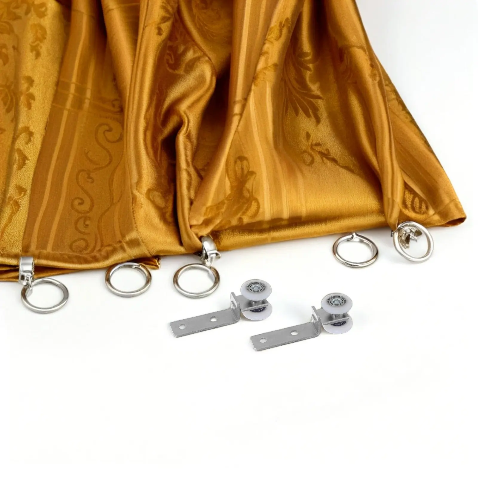 8Pcs Silent Curtain Track Rollers Compact Metal Glider Wheels for Sliding Door Closet Shower Curtain Track Accessories Smooth