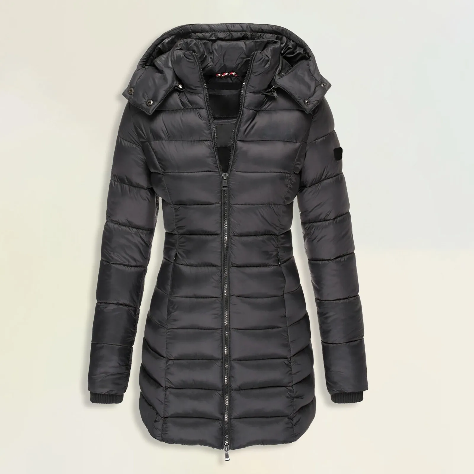 Winter frauen Mittellange Thermische Parka Einfarbig Baumwolle Gefütterte Jacke Mit Kapuze Warme Verdickte Weibliche Oberbekleidung