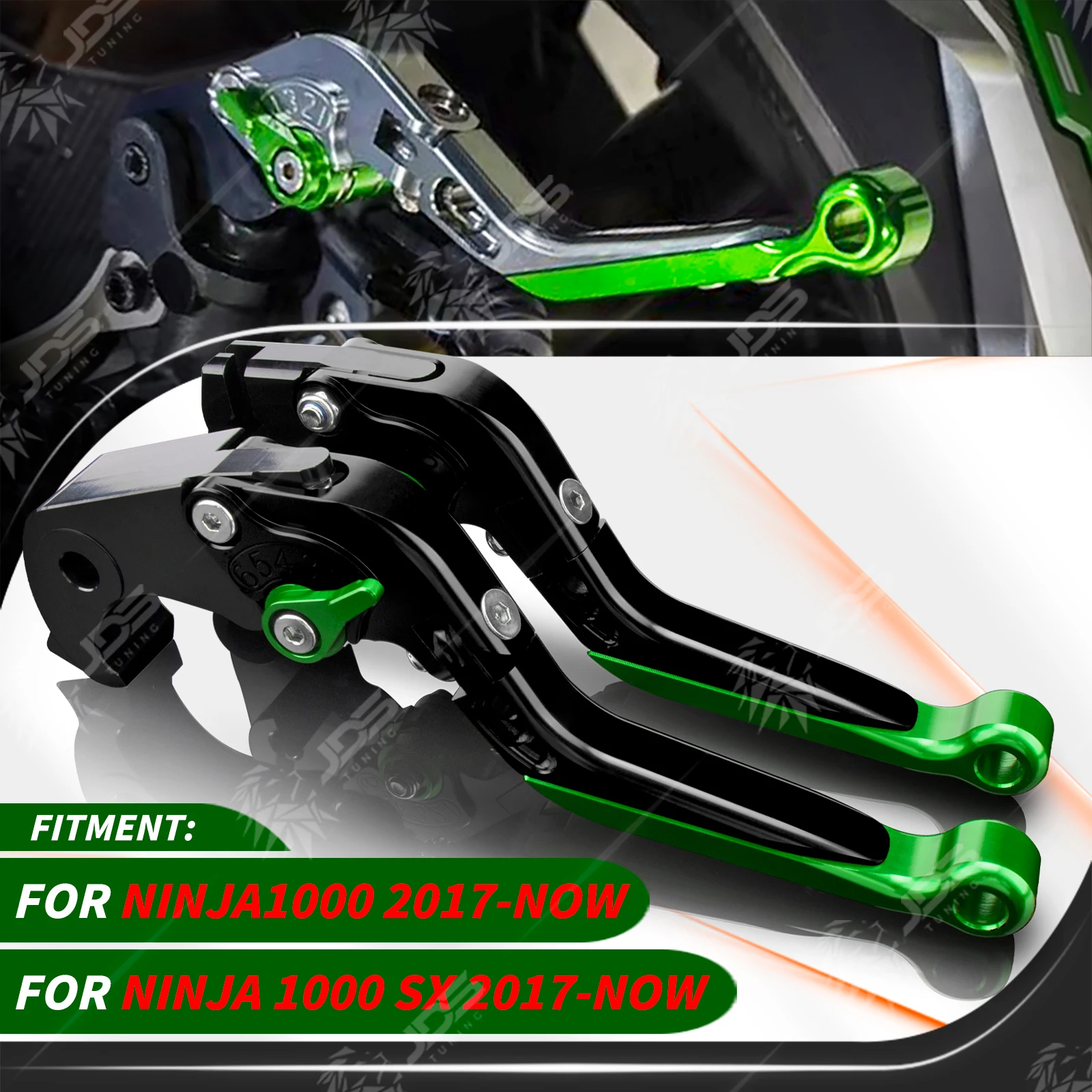 

JDSTUNING For Kawasaki NINJA1000/NINJA 1000 SX 2017-NOW Clutch Lever Brake Lever Set Adjustable Folding Handle Levers Parts