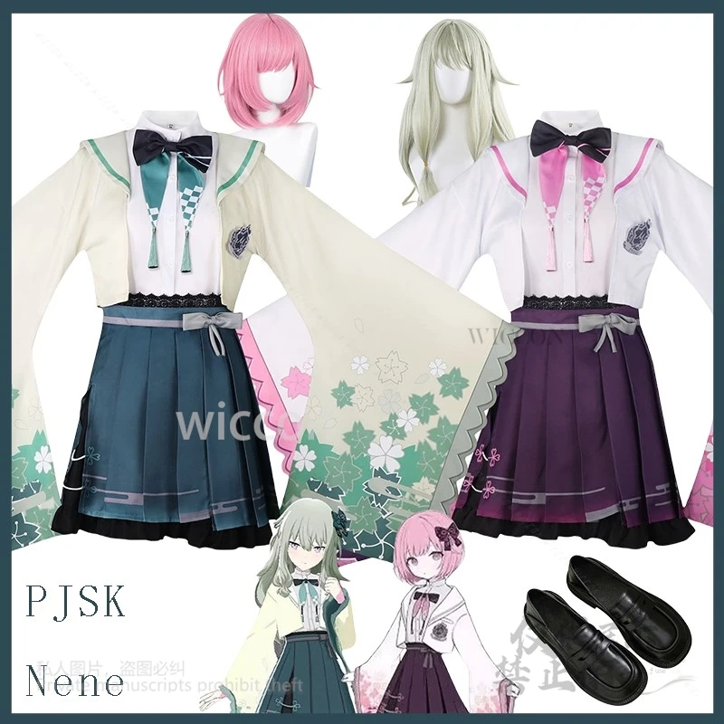 

Anime Kusanagi Nene Cosplay Otori Emu Costume Game Project Cos Sekai PJSK Colorful Stage Dress Wigs Halloween Party Customized