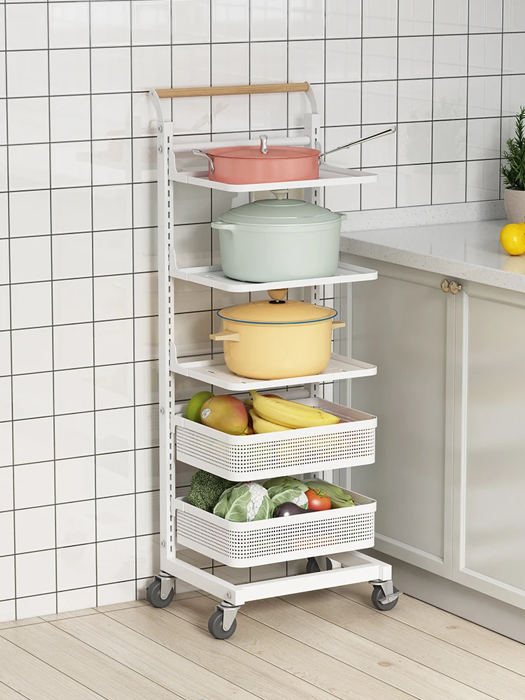 Kitchen pot rack floor-mounted multi-layer shelf household multifunctional storage pot rack vegetable basket pot storage rack