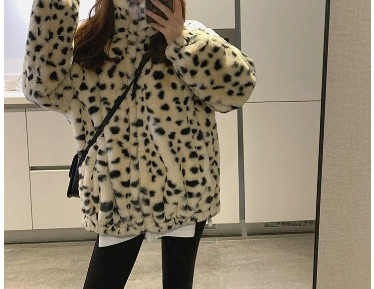 Nowy płaszcz damski na jesień i zimę 2025, pluszowy, uniwersalny, futrzany, casualowy, modny.