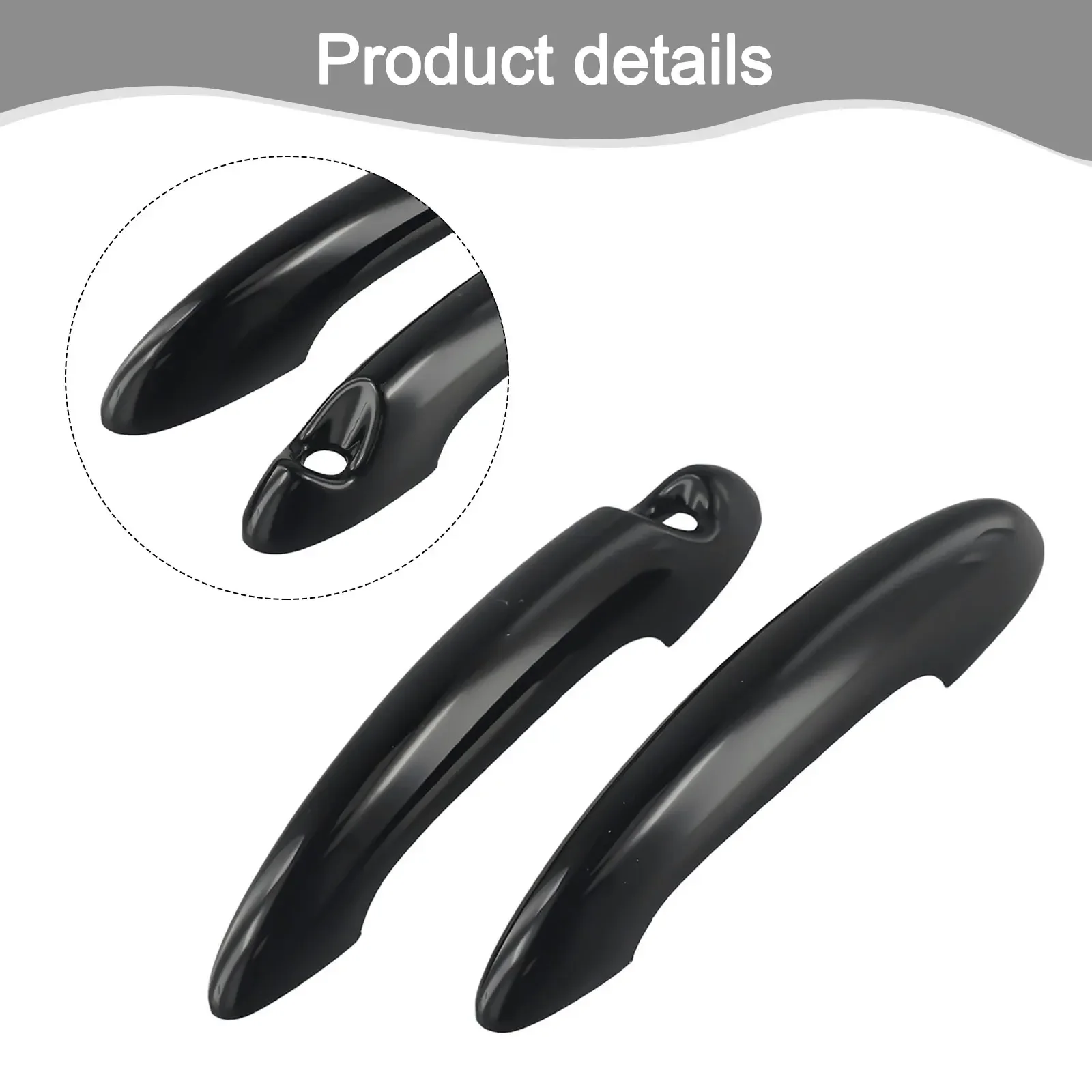 Car Door Handle Covers Glossy Black Door Handle Covers Daily Use Protection Scratch Protection UV Resistant Easy To Install