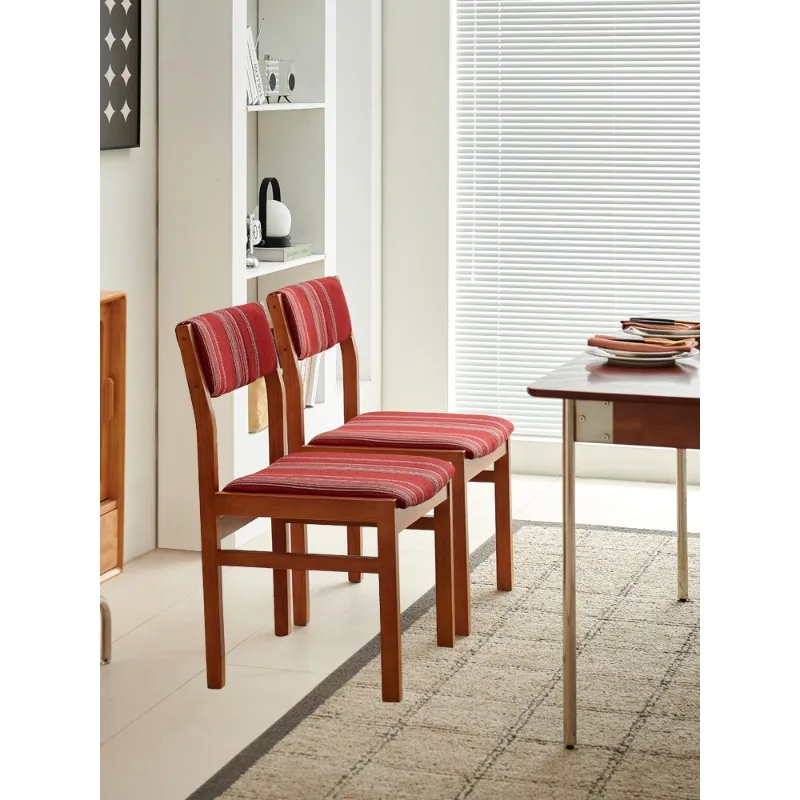 Home Single Backrest Casual Chair Nordic Solid Wood Medieval Retro Style Phuket Dining Table and Chairs Designer Homestay