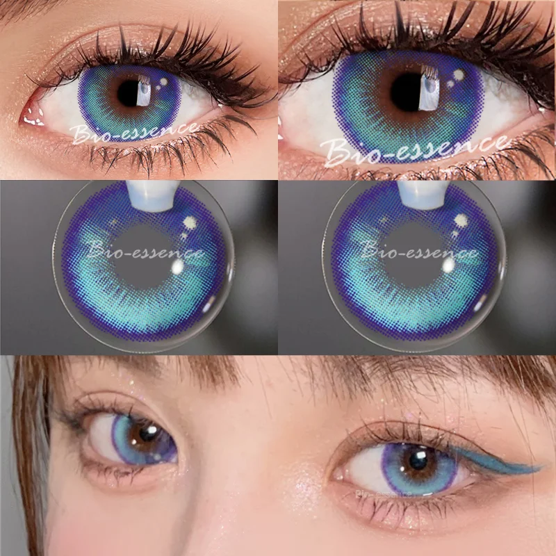 Bio-essence 1 Pair Color Contact Lenses for Eyes Sailor Moon Heart Lenses Beauty Color lens Contact Blue Lens