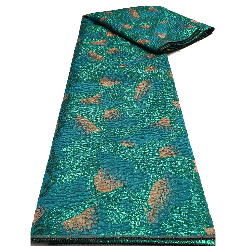 African Damask Brocade Fabric 5 Yards Jacquard Brocade Fabrics Sew For Nigerian Wedding Dresses Women Latest Brocade Jacquard