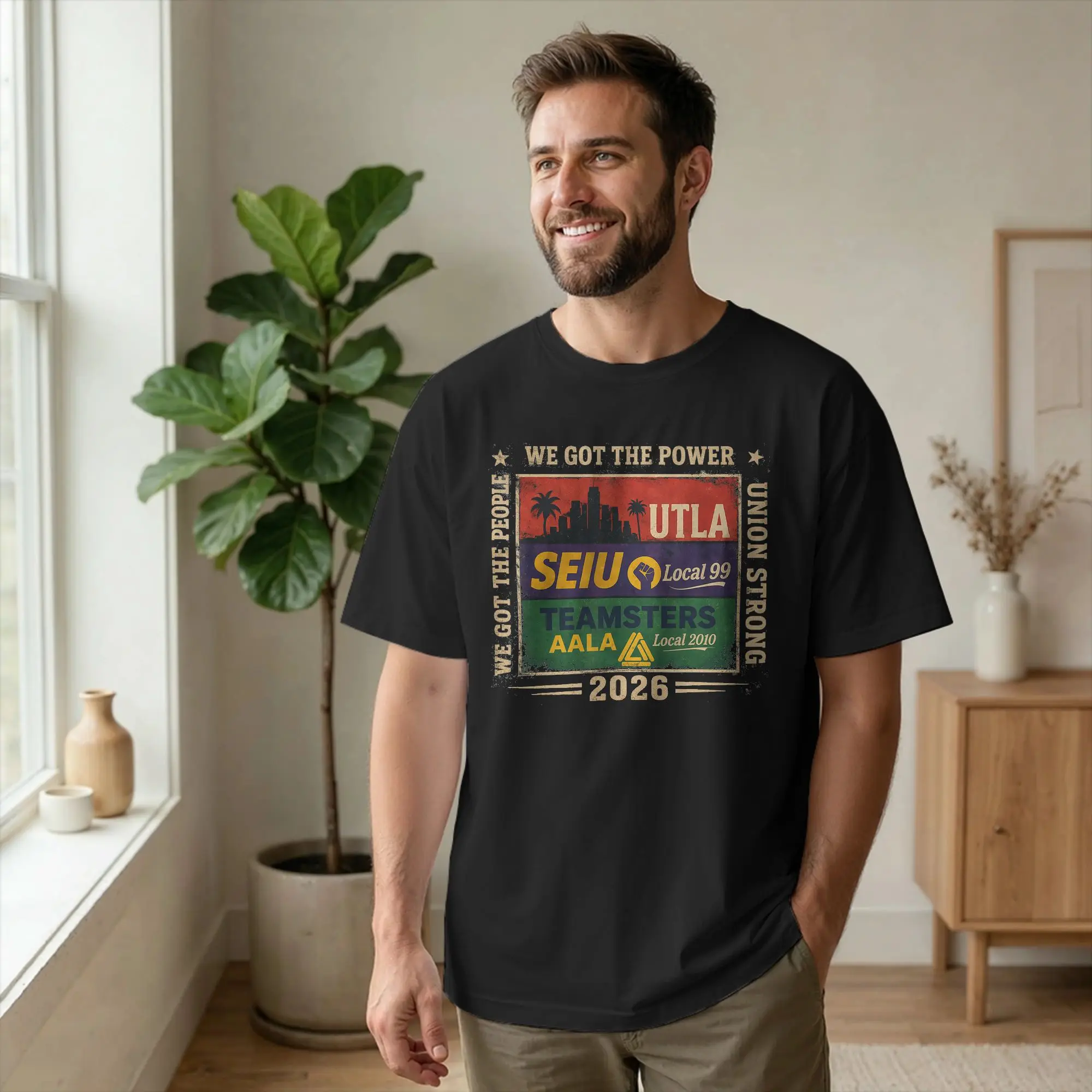 Labor Movement UTLA SEIU AALA Men's T Shirts We Got The People Novelty Tees Short Sleeve Crewneck T-Shirt Cotton Summer merch