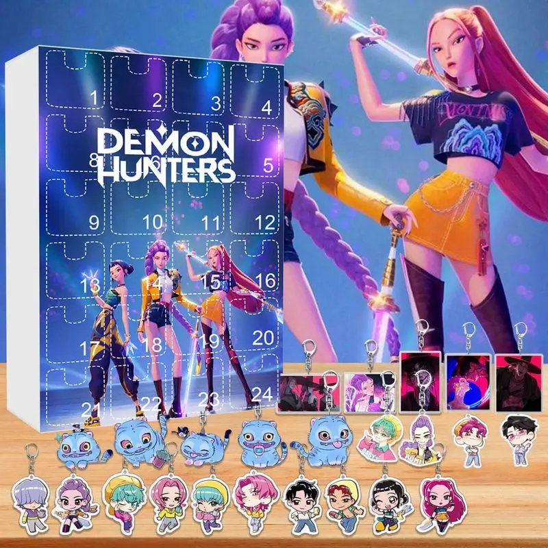 Kpop Demon Hunter Girl Group Christmas Advent Calendar Blind Box Keychain Christmas Countdown Advent Calendar Gift 24 Days