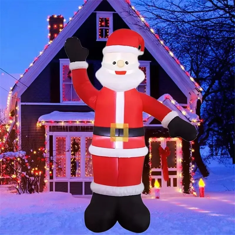 Weihnachts dekorationen aufblasbare Spielzeuge Welle Santa Claus eingebaute LEDs aufgeblasenes Modell Spielzeug im Freien Weihnachten Festival Party Hof Requisiten
