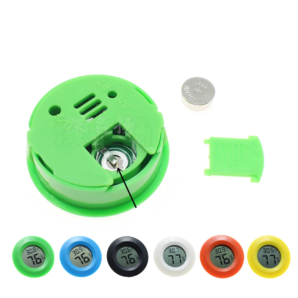 

Digital Temperature Humidity Meter Round Portable Reptile Box Thermometer Hygrometer Wall Mount Hanging for Indoor Home Office