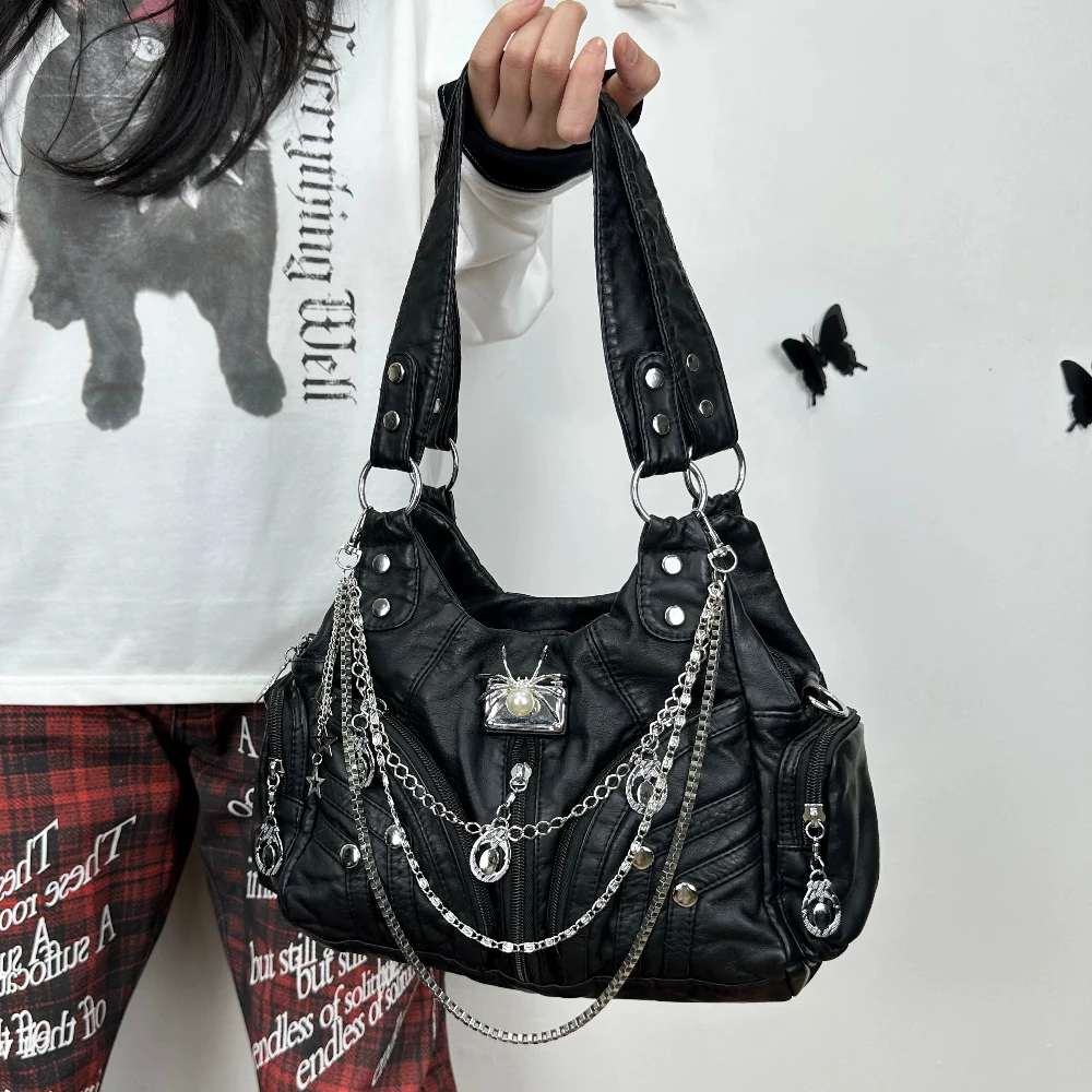 Original Design New Medieval Chain Bag Female Subculture Spider Punk Design Versatile Messenger Bag