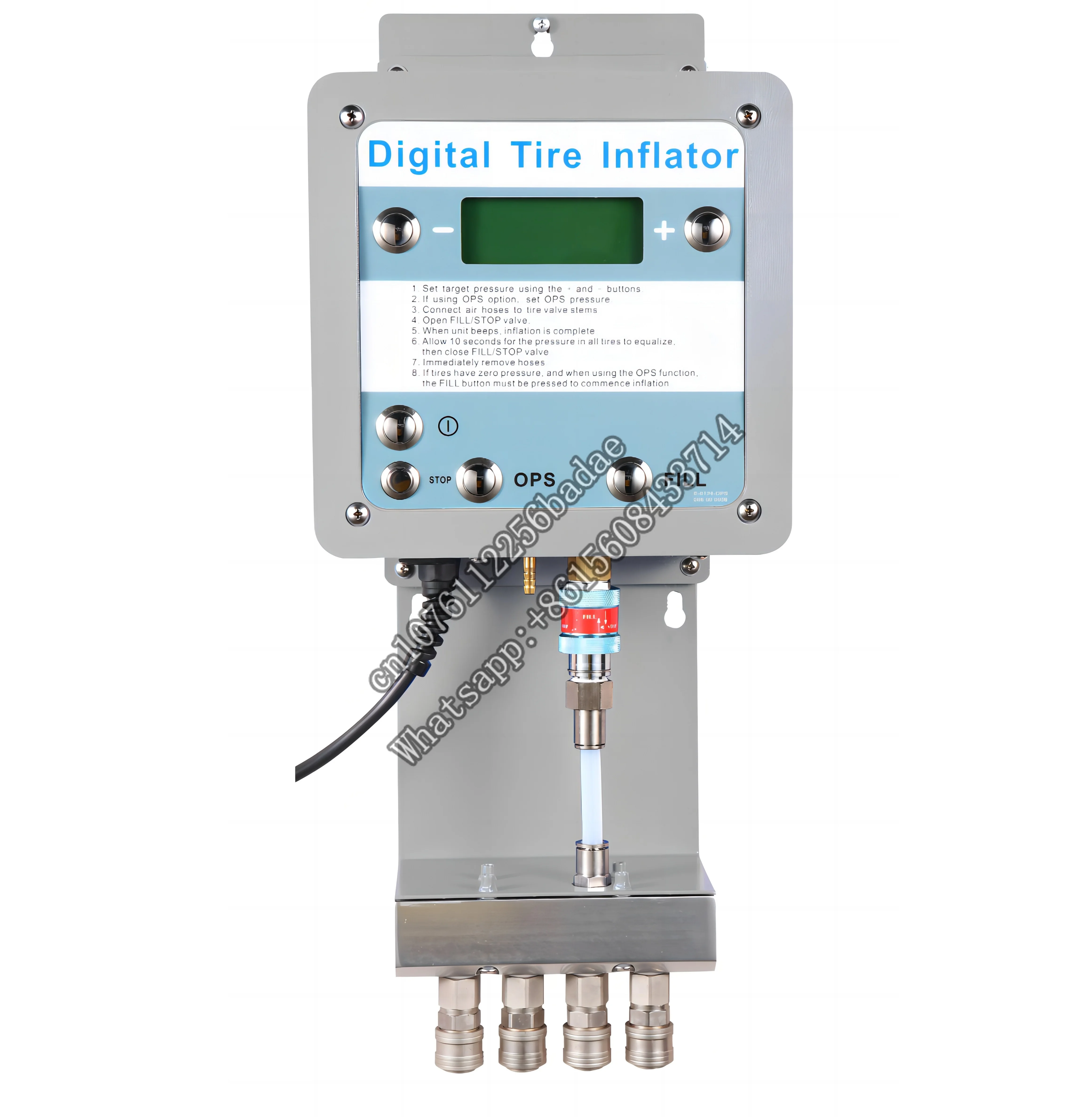 High Flow and  Pressure Automatic Digital Tyre Inflator for 4 s Simultaneous Inflation  