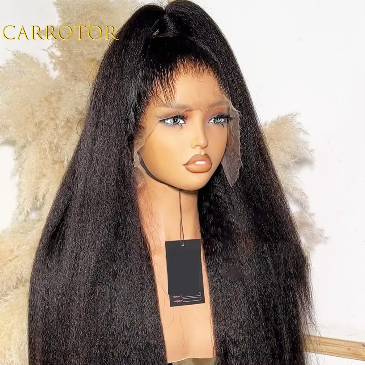 Glueless Lagos M Shaped Hairline Kinky Straight Wig 13×4 Transparent Lace Frontal 100% Human Hair Wigs Ready to Wear  For Woman