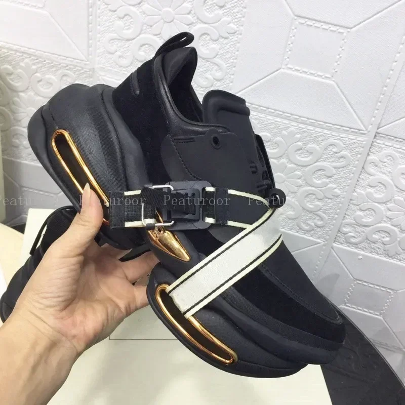 Women Men New Platform Sneakers Cross-Tied Men Casual Shoes Walking Sports Loafers Patchwork Running Shoes Big Size 35-46 - view 3