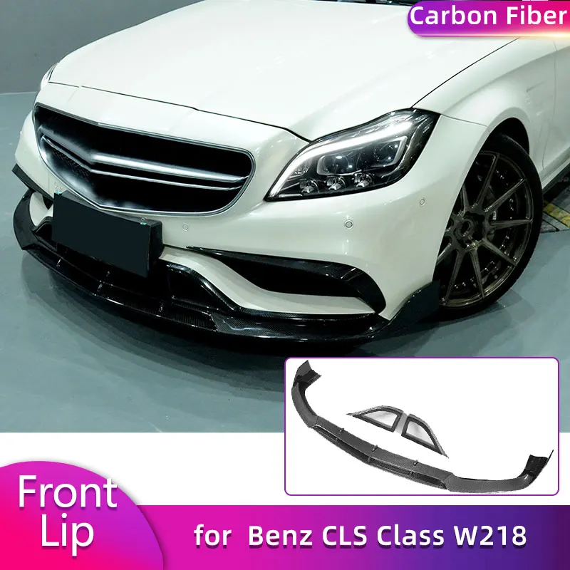 Vollcarbon-Frontspoilerlippe für Mercedes-Benz CLS-Klasse W218 CLS63 AMG Limousine 2015-2017 – Frontlippen-Luftauslässe und Bodykits