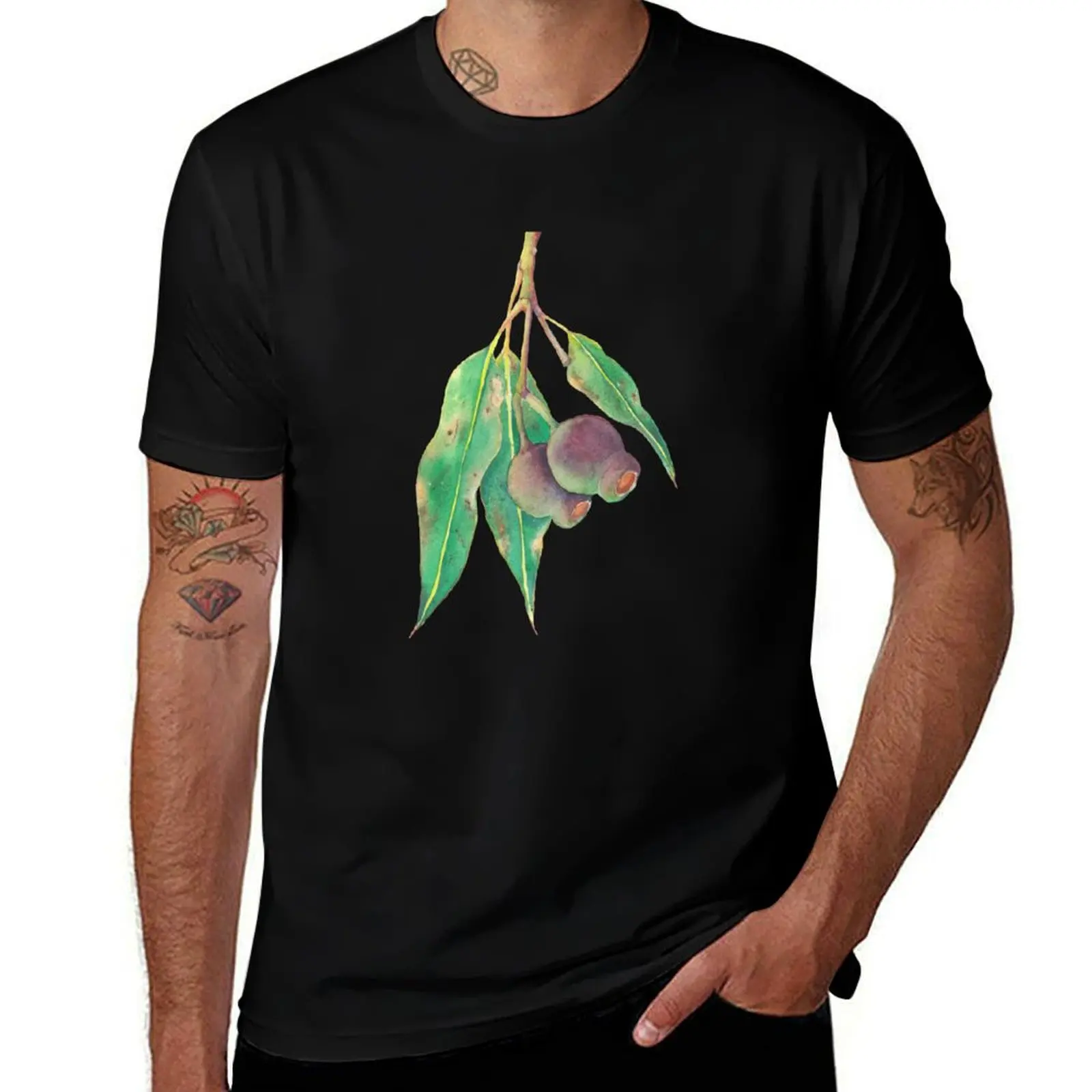 Eucalyptus tree branch with gumnuts watercolour T-Shirt Utility Casual Work T-Shirt