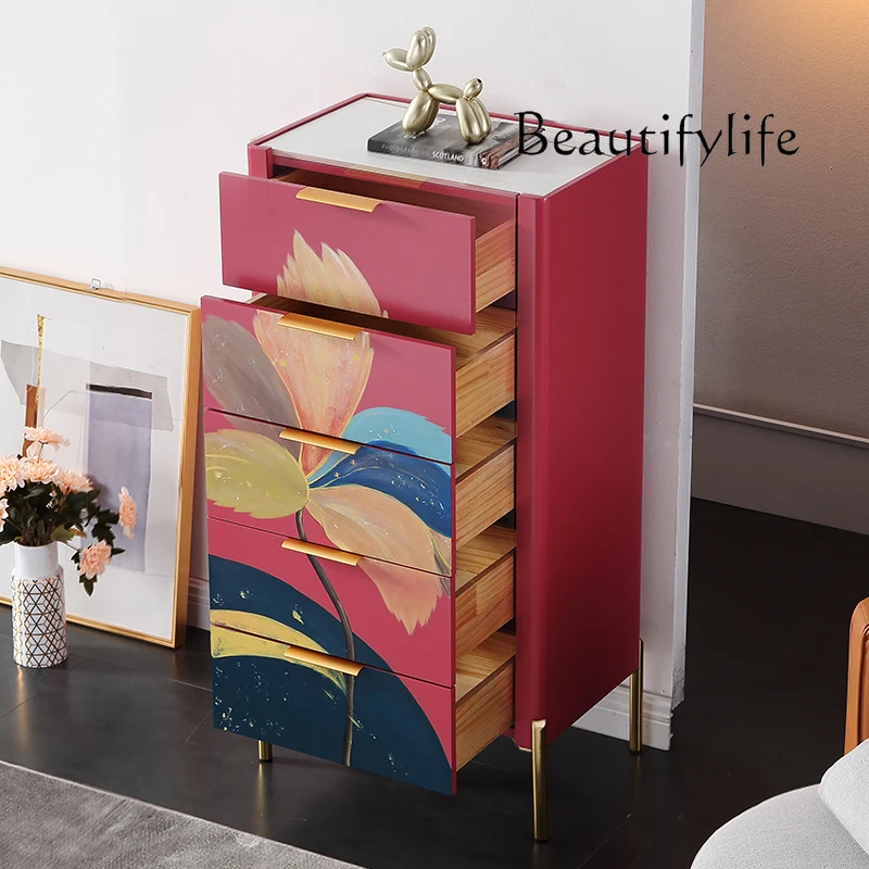 

Light luxury bedroom storage Italian living room entry solid wood entrance modern simple storage designer