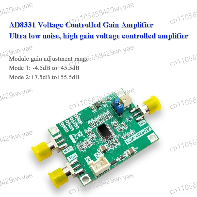 48dB Dynamic Gain Adjustment with 100MHz Bandwidth AD8331 Voltage Controlled Amplifier Module Ultra-low Noise