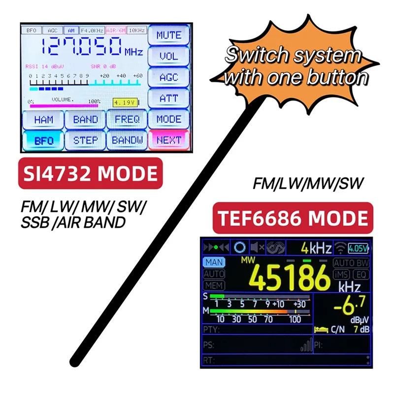 B27B ATS Decodificador Pocket ESP138 Modos duplos ESP138 ESP32 SI4732 Receptor de rádio portátil para ambientes internos e externos