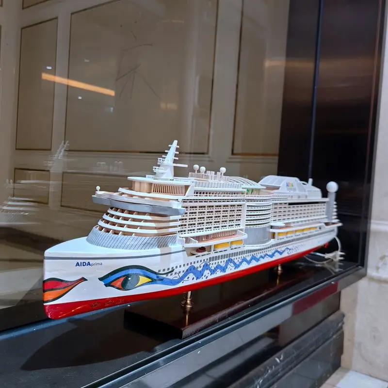 Large luxury cruise ship model with lamp ship ornament ship model