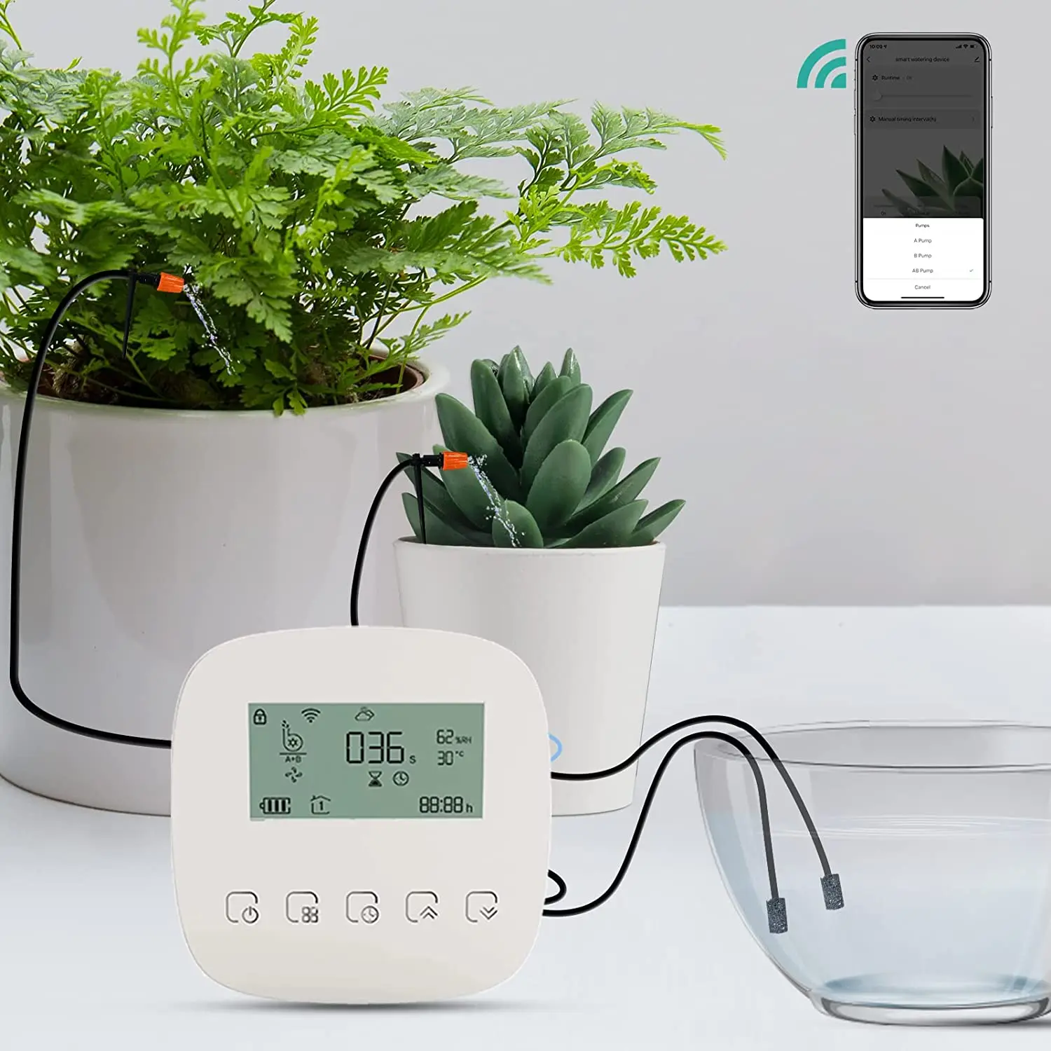 

YYHC-Tuya intelligent WiFi Smart Automatic Solar Micro Drip irrigation kit watering system for indoor plant