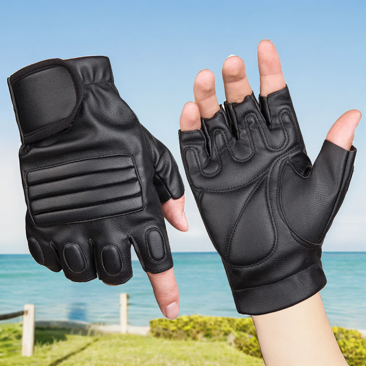 

Touchscreen Breathable Finger Gloves Waterproof Mesh Anti-Slip Full Mountain Road Cycling Finger Half Bike Biking Windproof