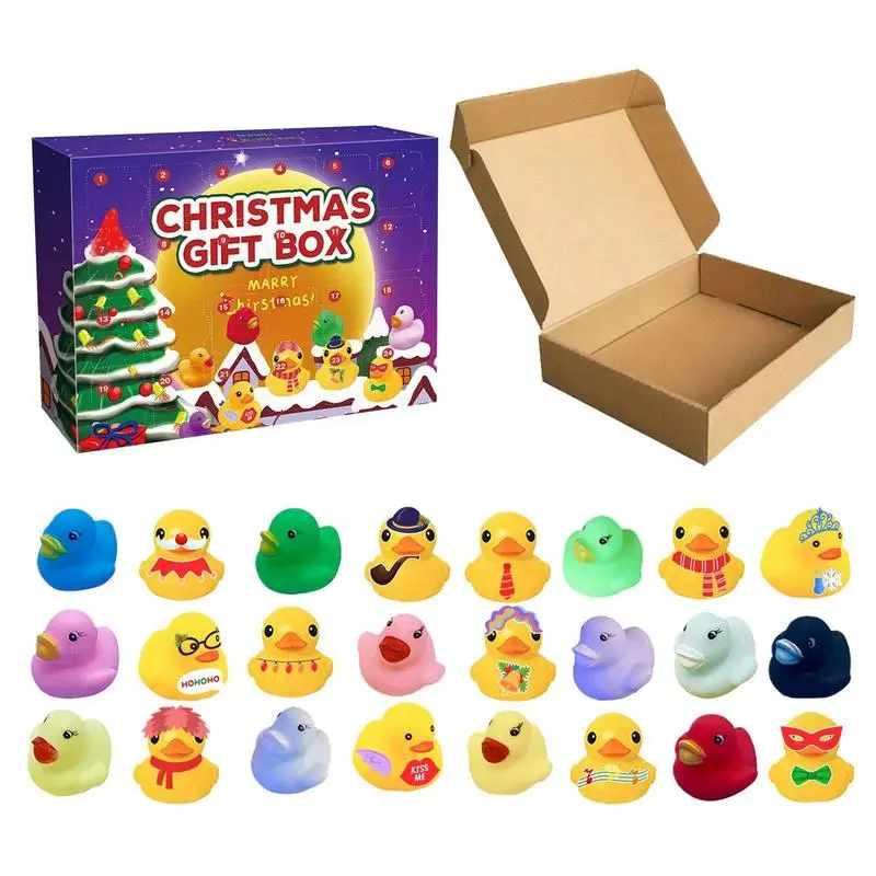 

2023 Advent Calendar Christmas Rubber Duck Advent Calendar Surprise Gift Set With 24 Rubber Ducks Bath Toys For Christmas