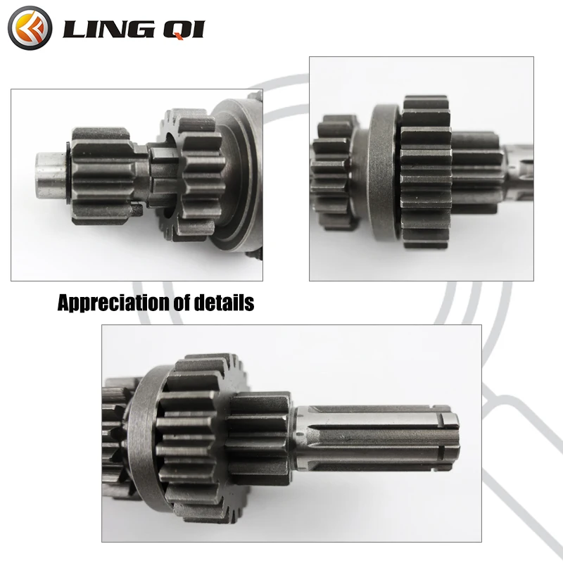 LINGQI RACING Motorcycle 3+1 Horizontal Reverse Engine Main And Auxiliary Shaft Gear For Universal ATV Motorcross Accessories