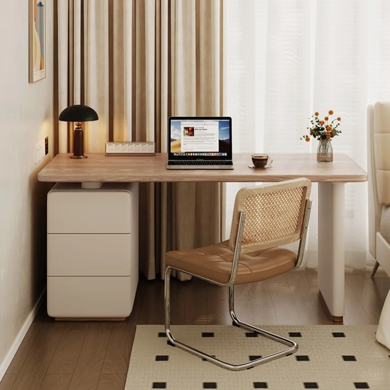 

Cream log wind solid wood desk office computer desk workbench rectangular desktop home bedroom study table